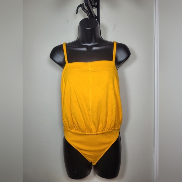 Intimately Free People Ribbed Orange Body Suit sz S - Picture 1 of 8